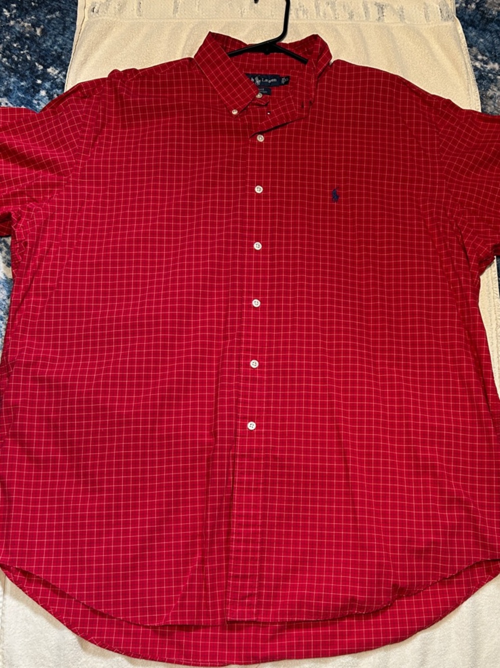 Polo by Ralph Lauren Red Windowpane Short-Sleeve Button-Down Shirt